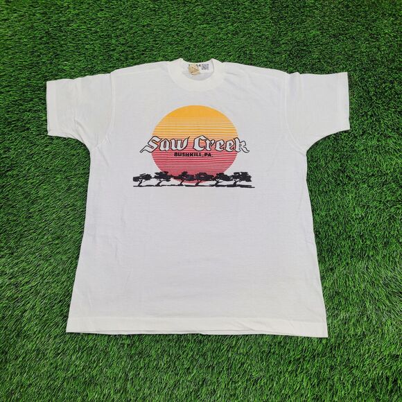 Vintage 80s Saw-Creek Shirt Womens L/XL 20x25 Bushkill PA - Picture 1 of 12